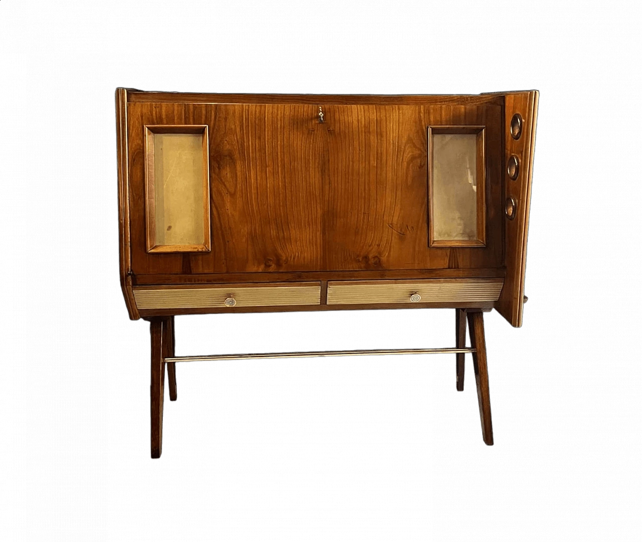 Wood and glass bar cabinet, 1960s 10