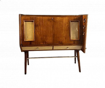 Wood and glass bar cabinet, 1960s