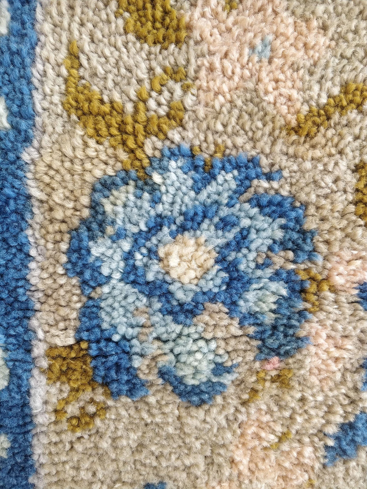 Beige and blue French Cogolin rug, 1950s 2