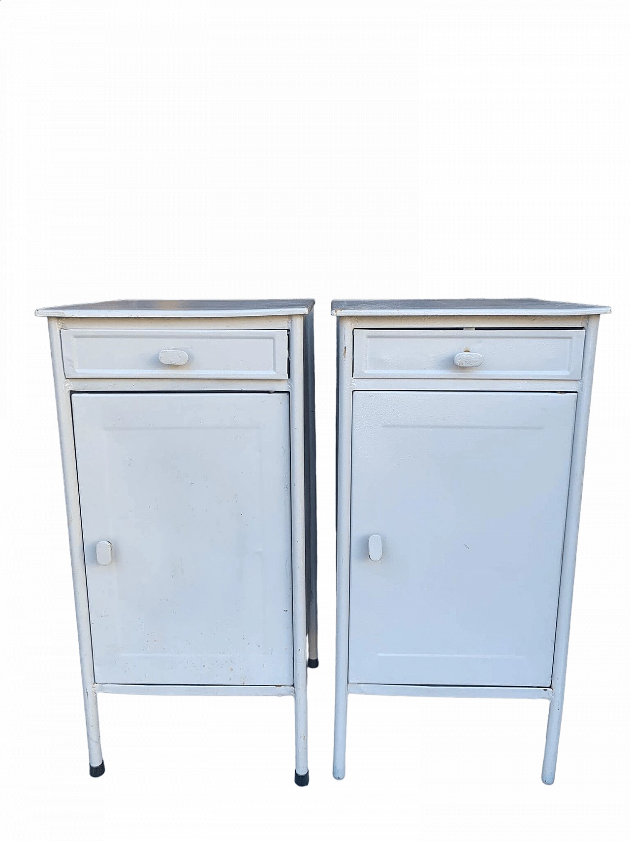 Pair of Czechoslovakian metal bedside tables 8