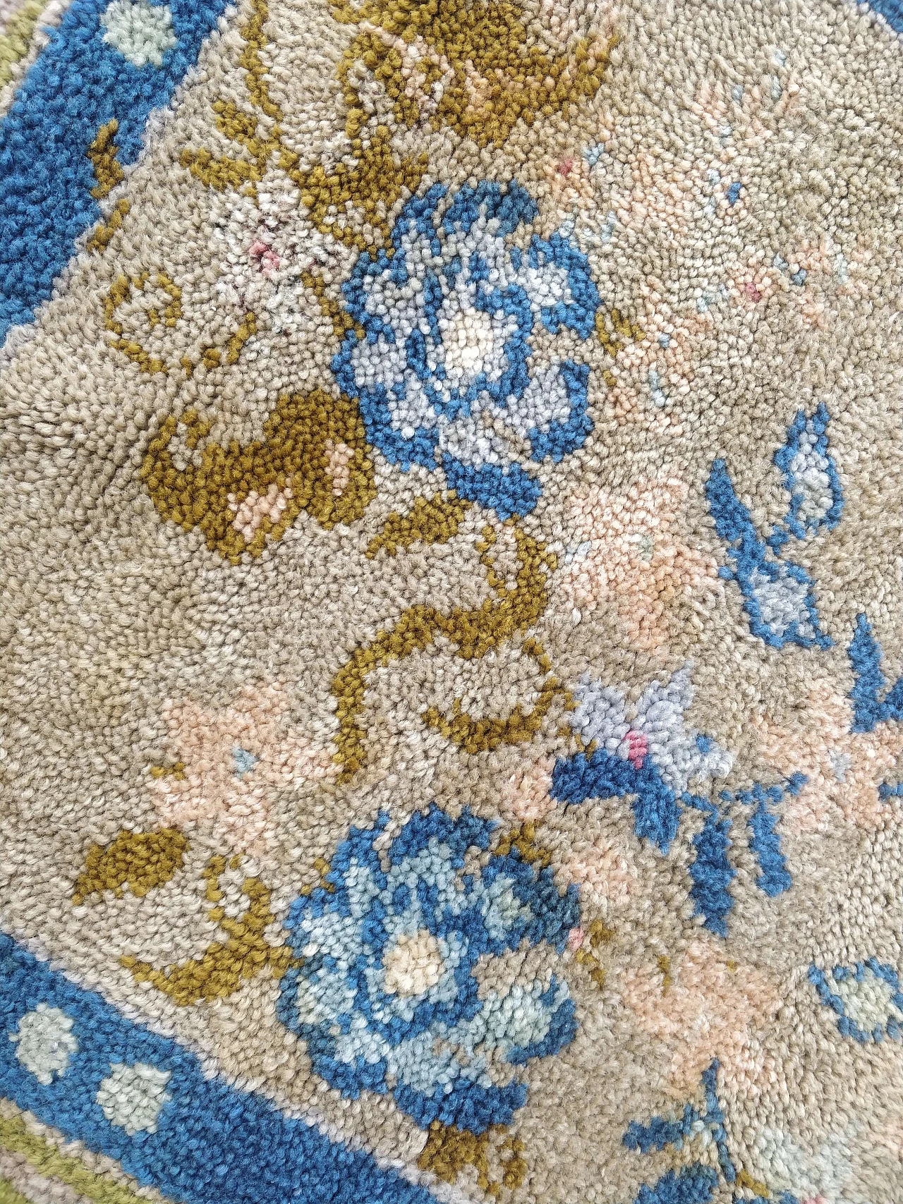 Beige and blue French Cogolin rug, 1950s 3