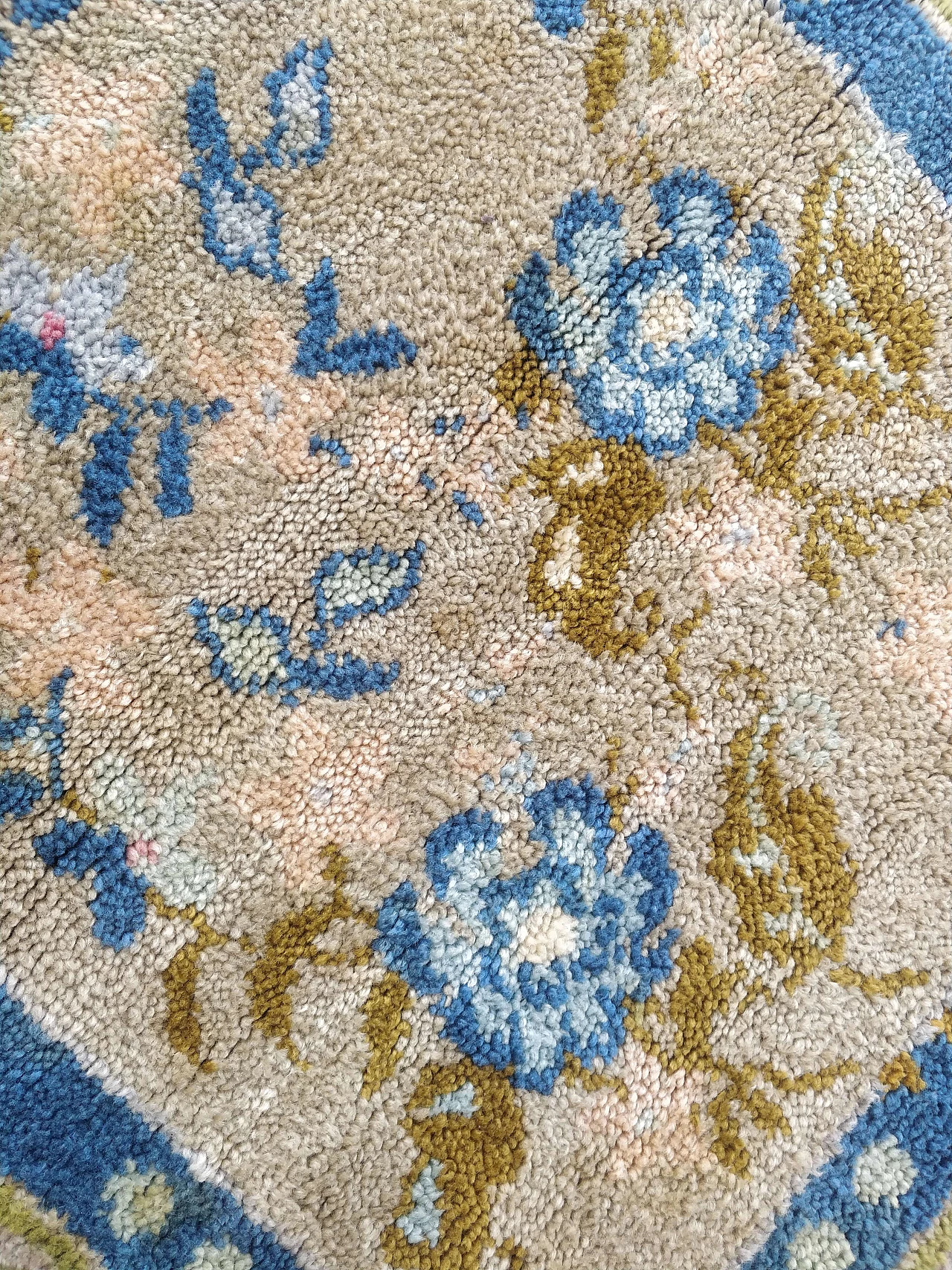 Beige and blue French Cogolin rug, 1950s 5