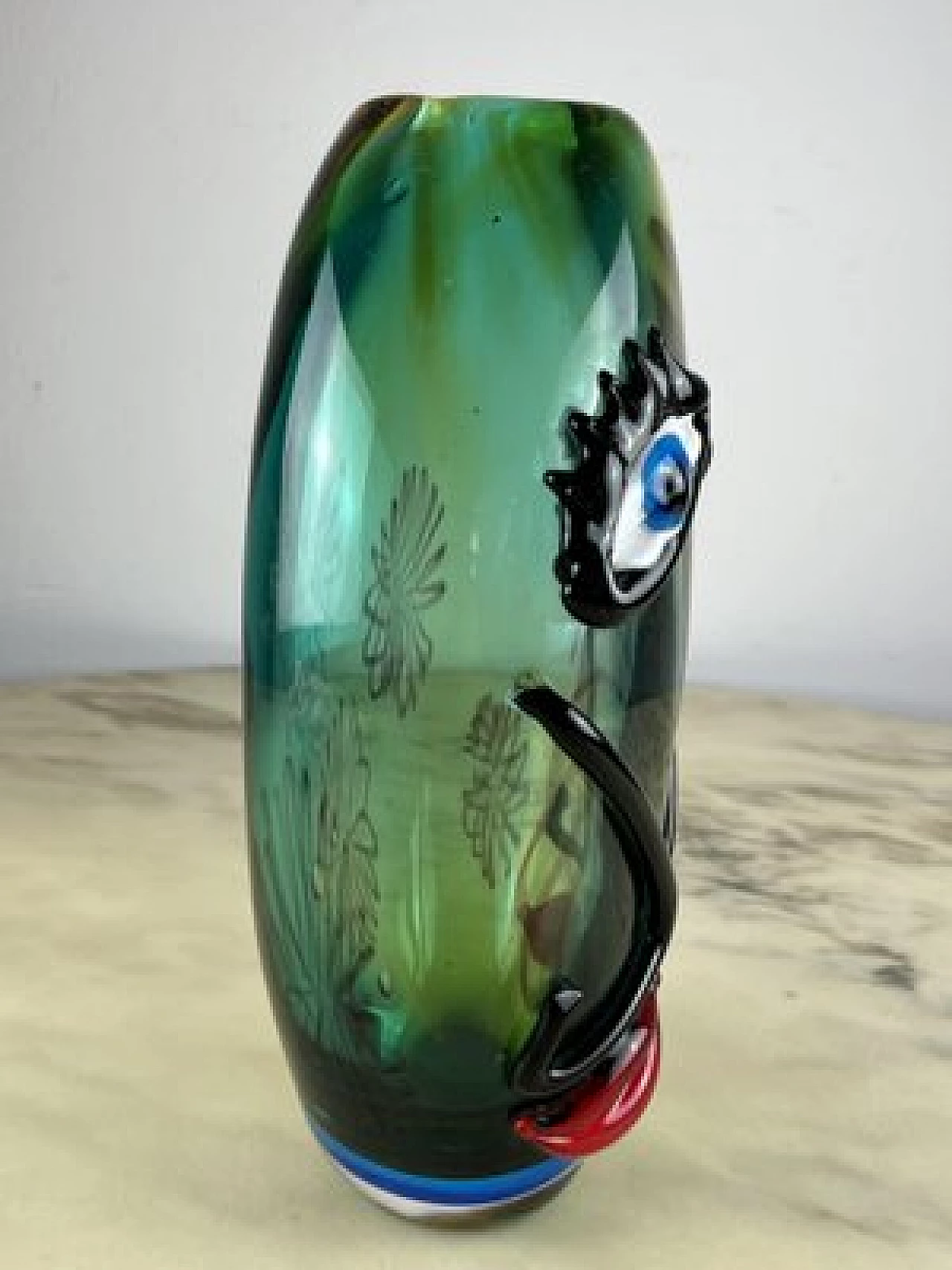 Multicoloured Murano glass vase, 1980s 4