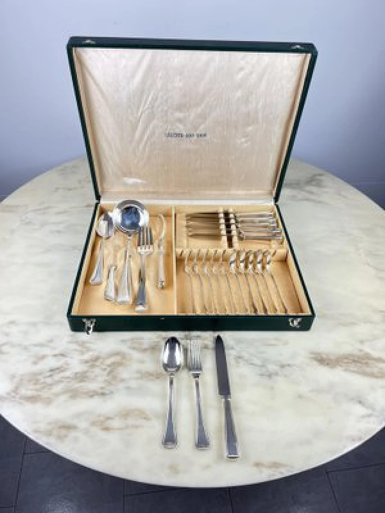 Cutlery service in 800 silver, 1980s 1