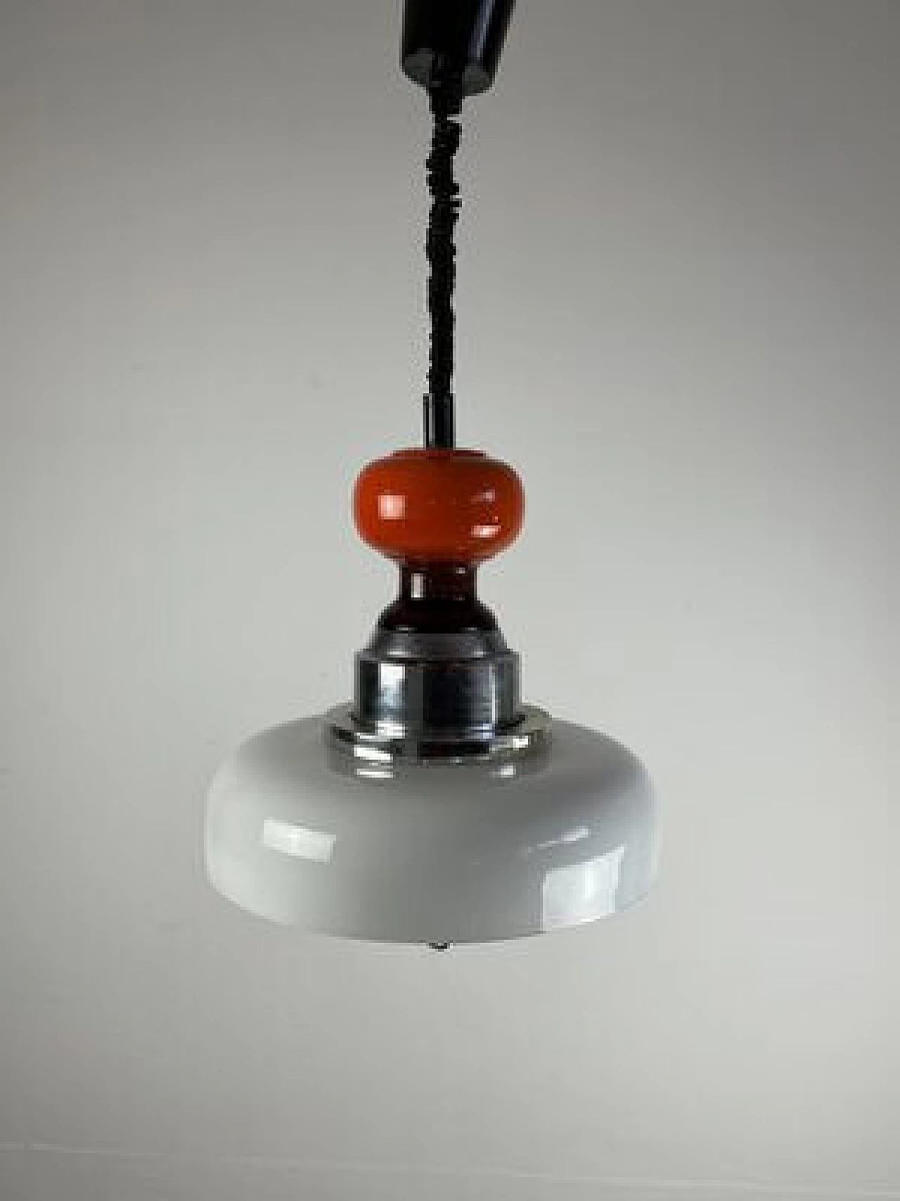 Extendable ceramic and glass pendant lamp, 1970s 3