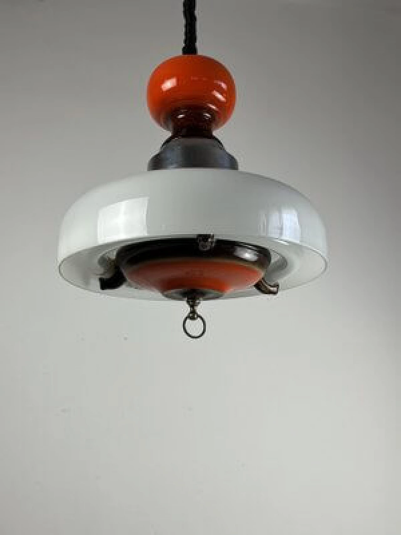 Extendable ceramic and glass pendant lamp, 1970s 5