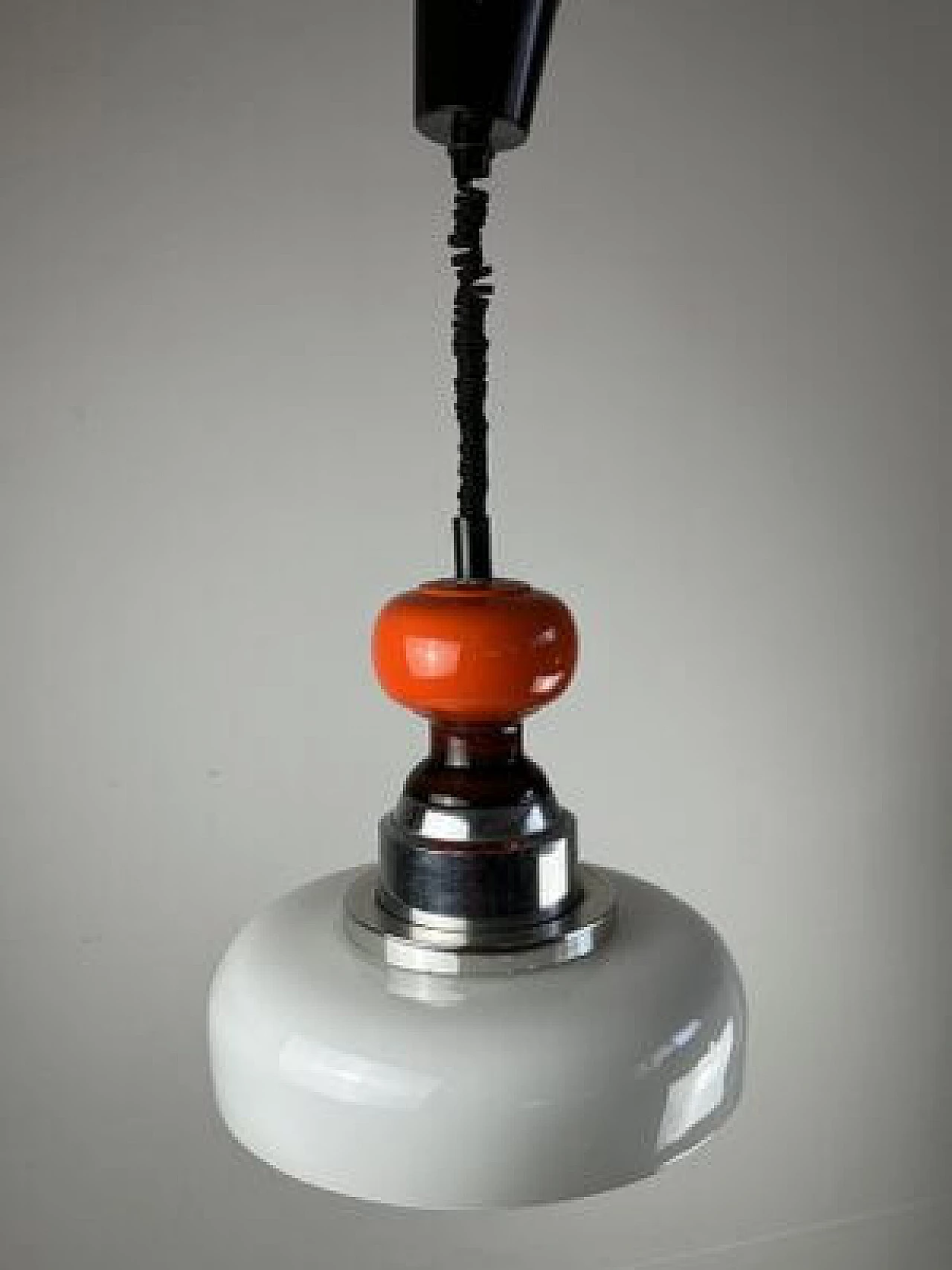 Extendable ceramic and glass pendant lamp, 1970s 8