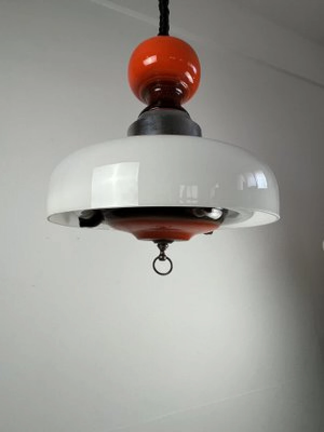 Extendable ceramic and glass pendant lamp, 1970s 10