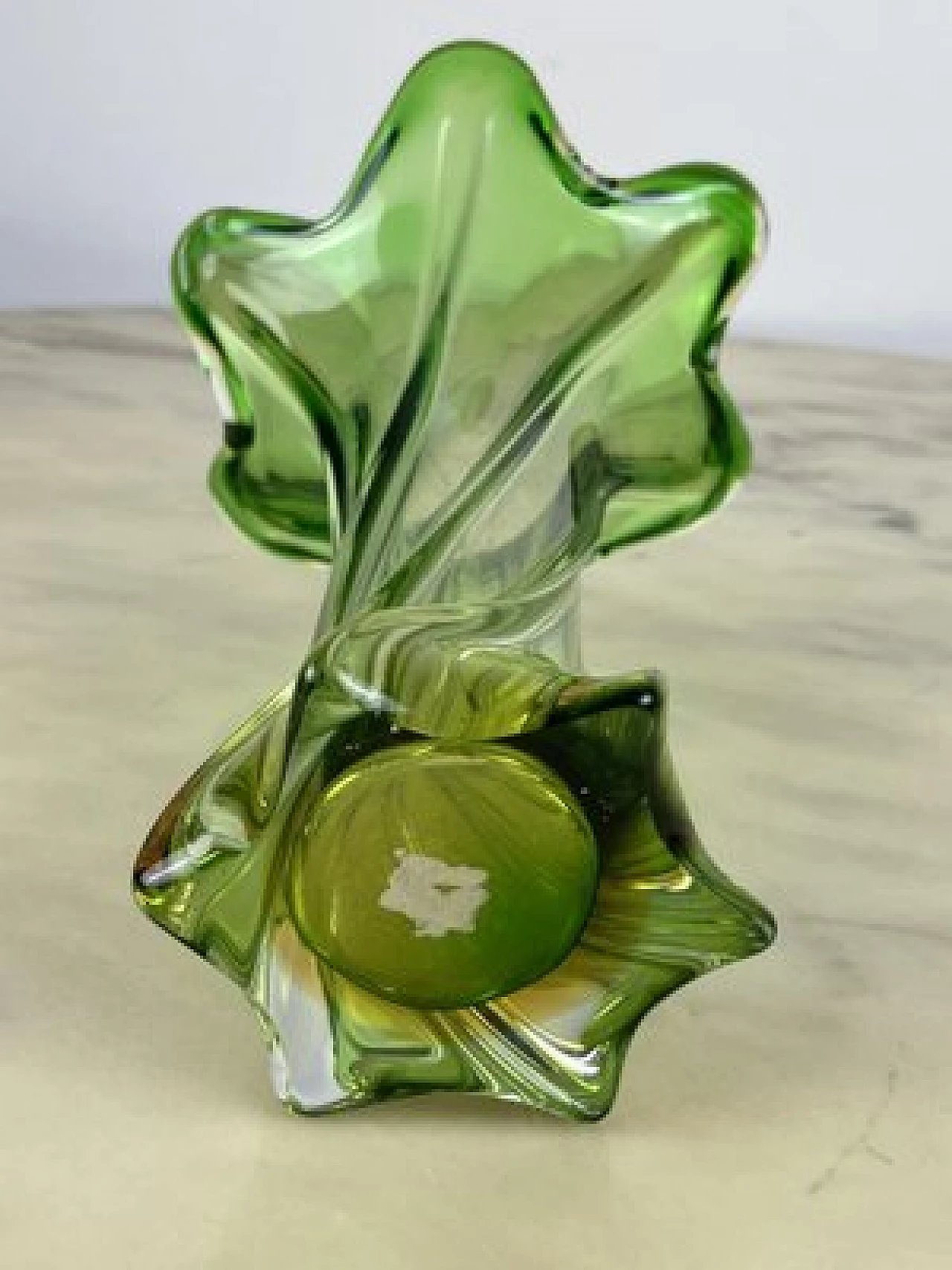 Green submerged Murano glass vase, 1960s 4