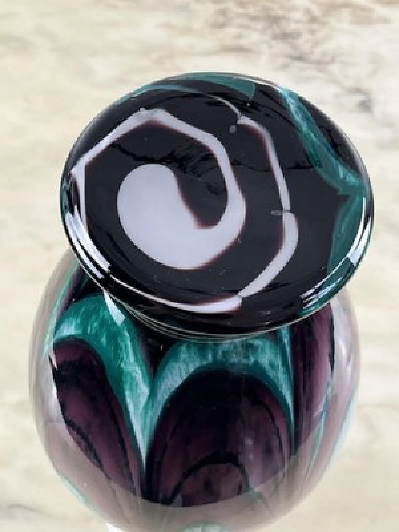 Opaline glass vase, 1970s 4