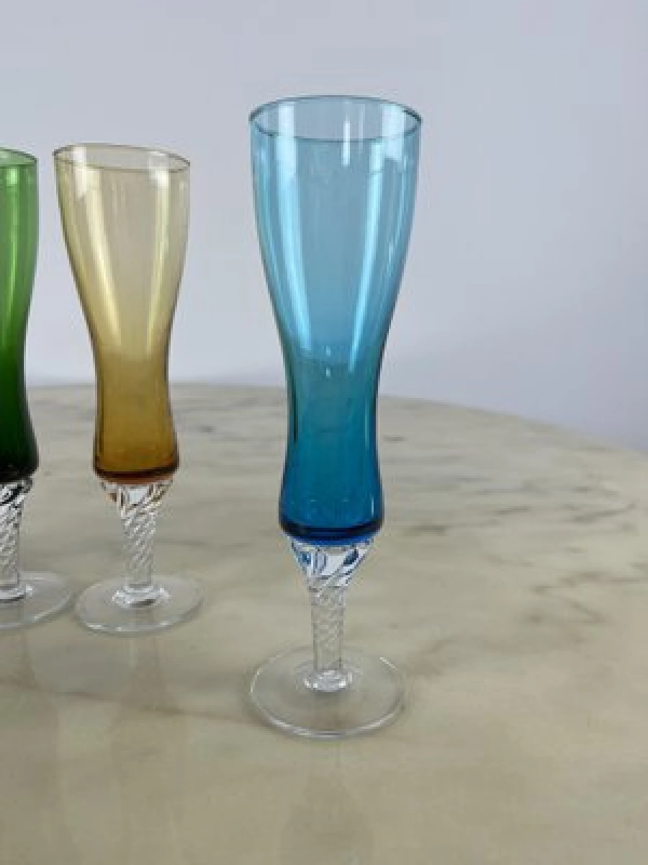 6 Coloured Murano glass beakers, 1960s 12