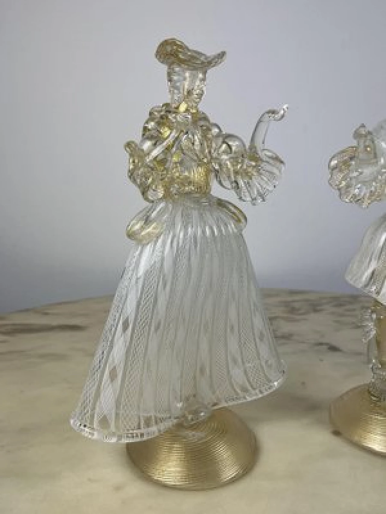 Coppia di statuine in vetro di Murano, anni '90 14