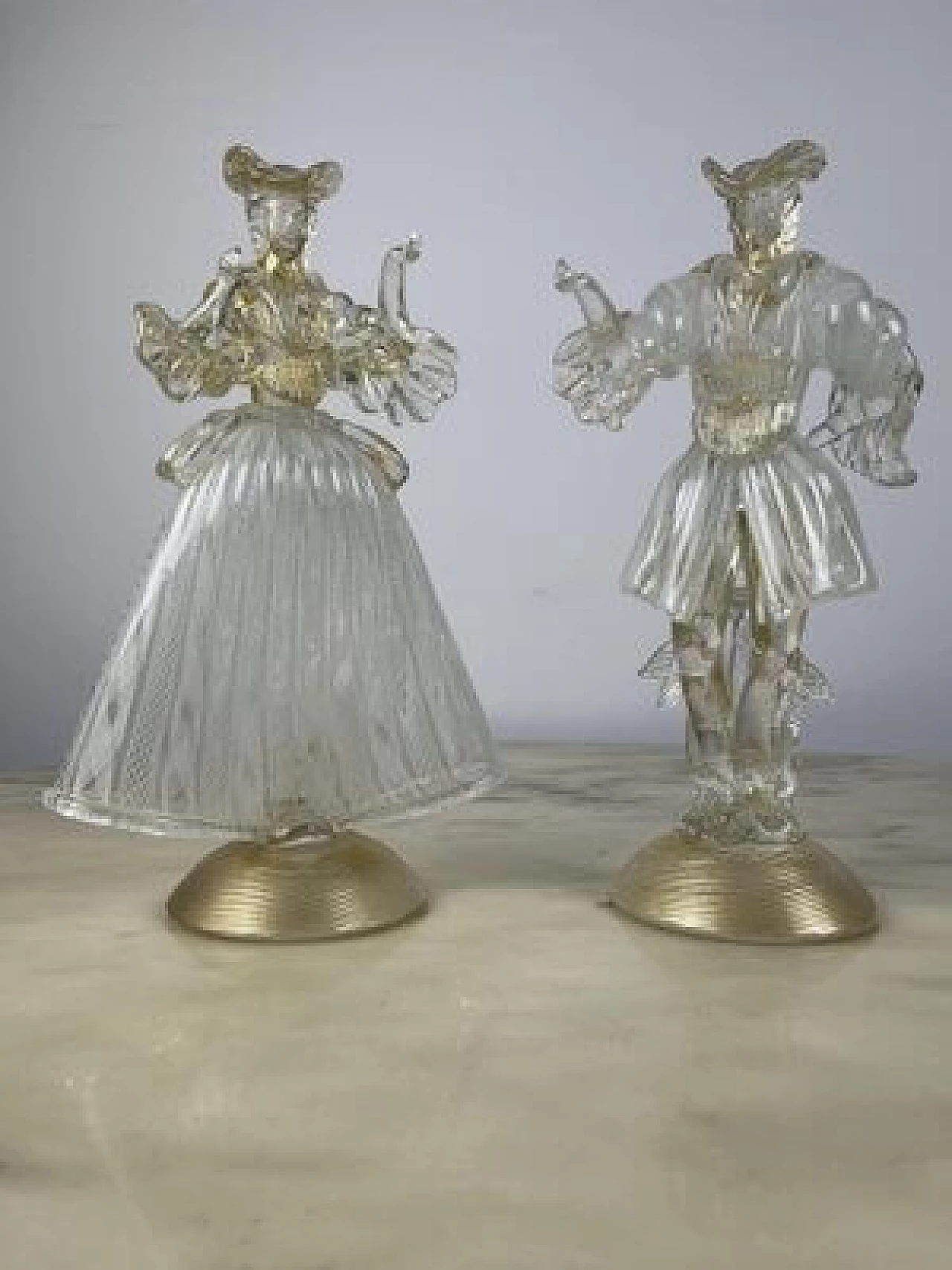 Coppia di statuine in vetro di Murano, anni '90 15