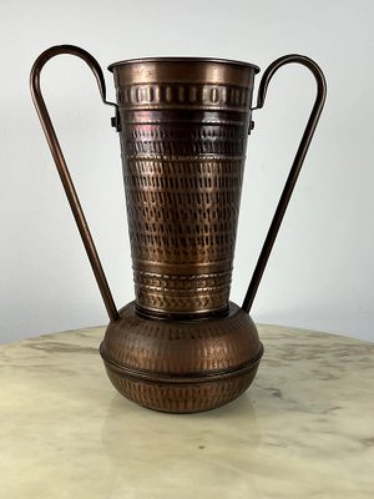 Copper umbrella stand, 1970s 7