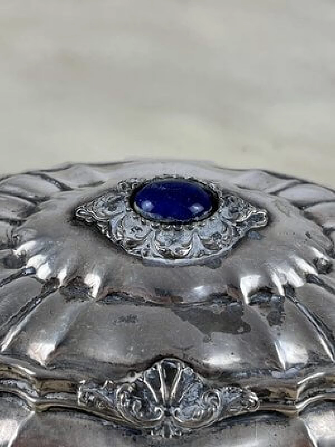 Jewellery box in 800 silver with lapis lazuli, 1960s 8