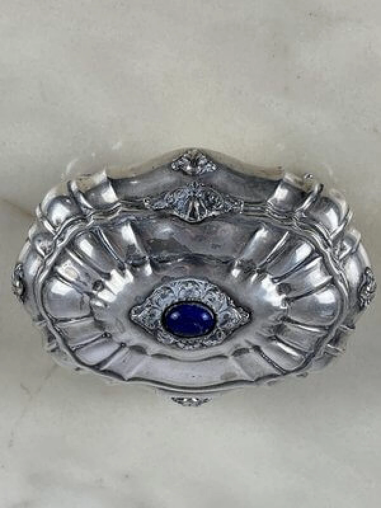 Jewellery box in 800 silver with lapis lazuli, 1960s 11