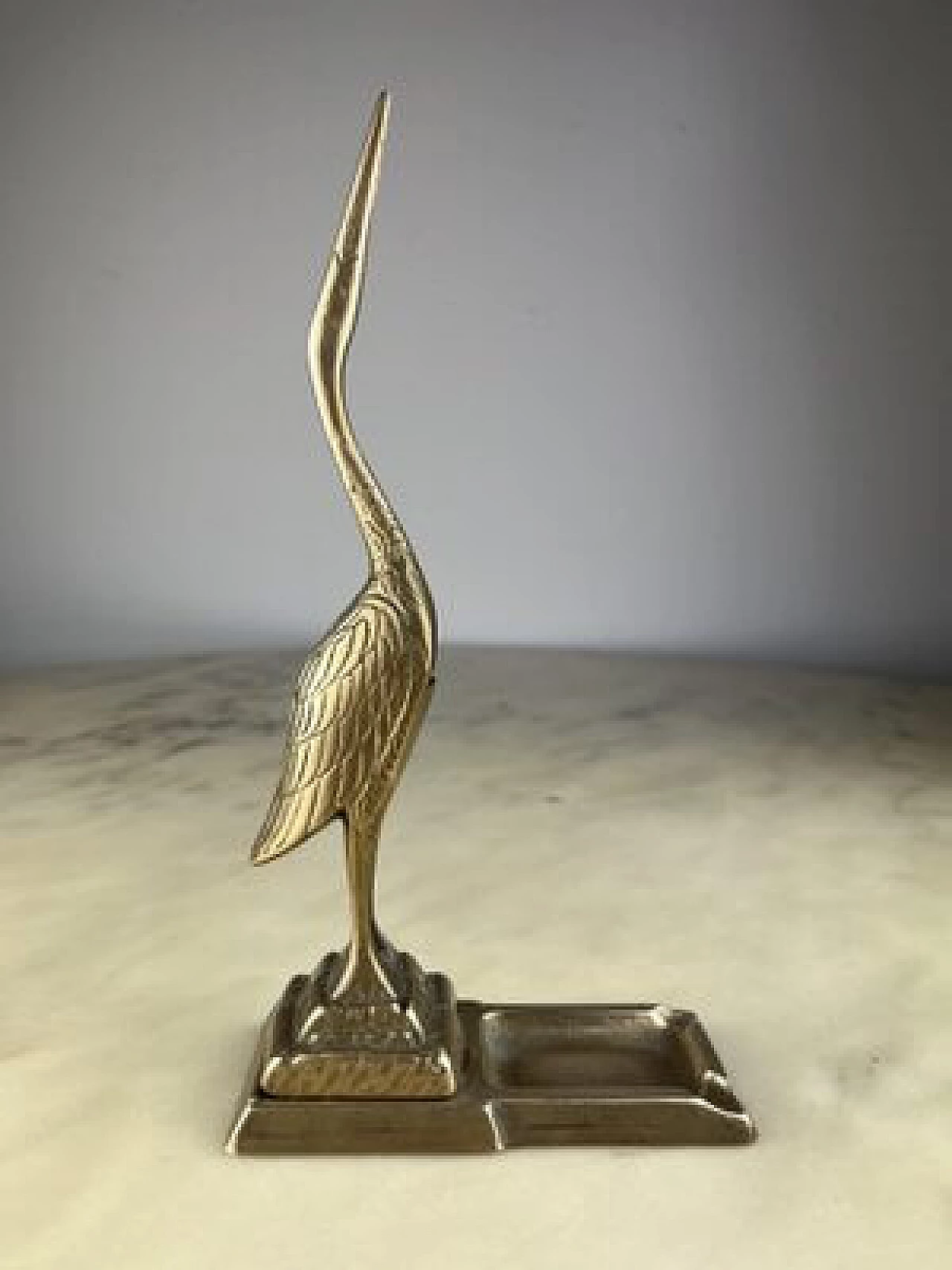 Brass ashtray with flamingo, 1960s 10