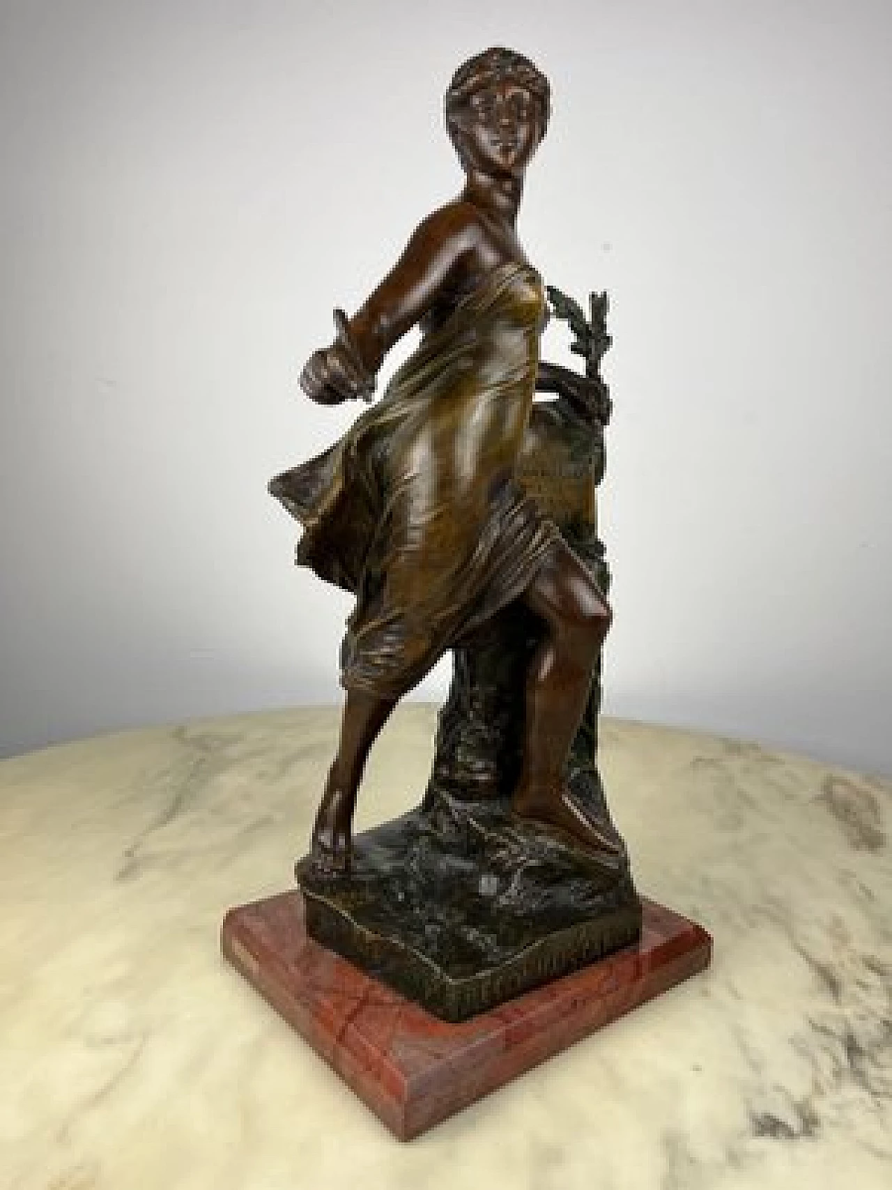 Eugene Marioton, La Reconnaissance, spelter sculpture, 1930s 2