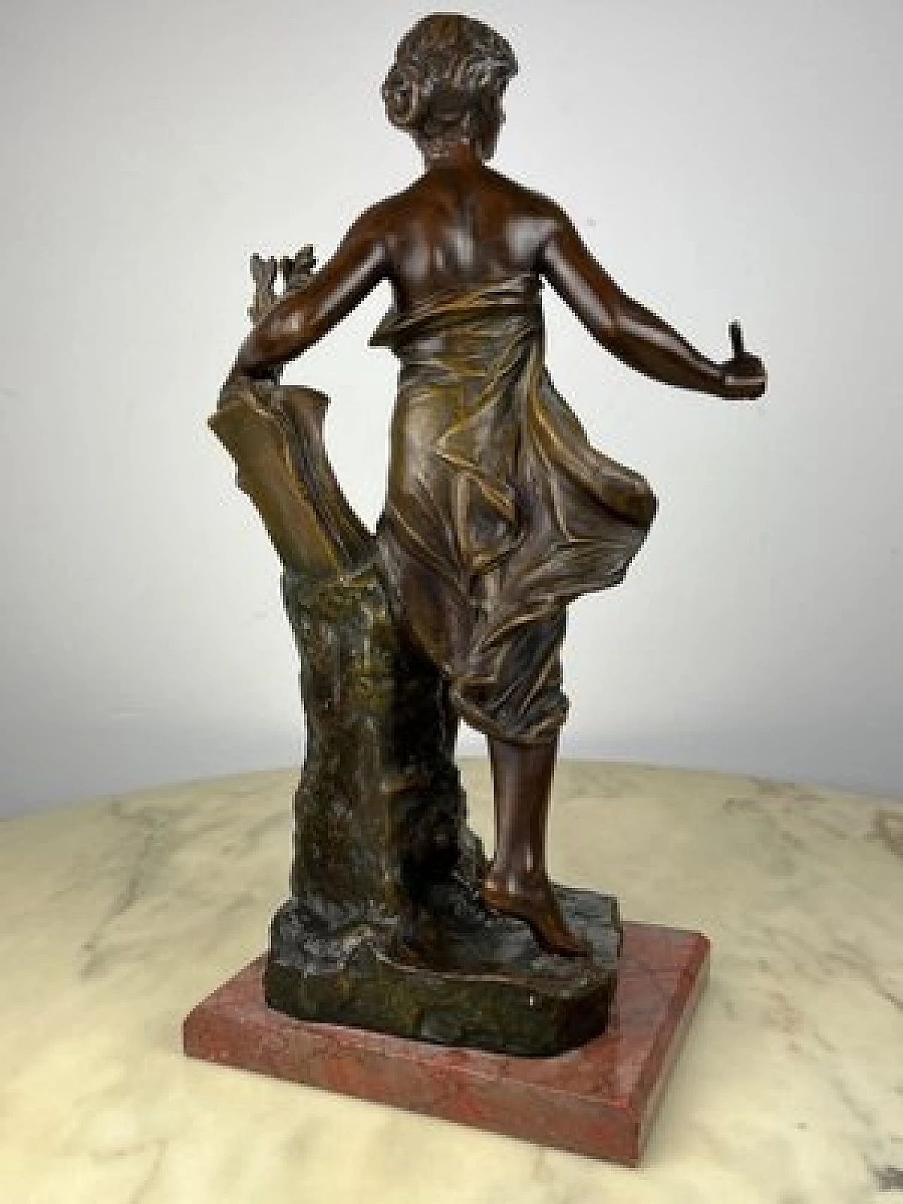 Eugene Marioton, La Reconnaissance, spelter sculpture, 1930s 6