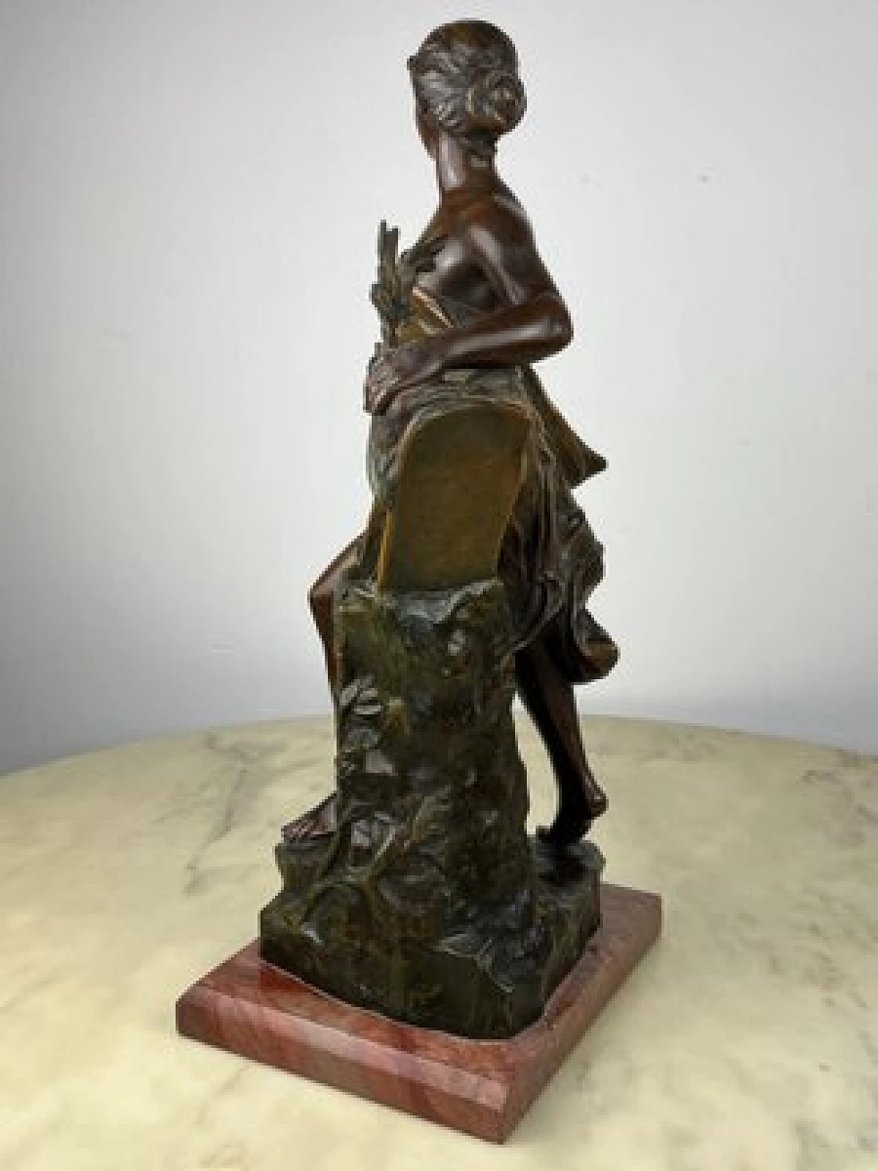 Eugene Marioton, La Reconnaissance, spelter sculpture, 1930s 8