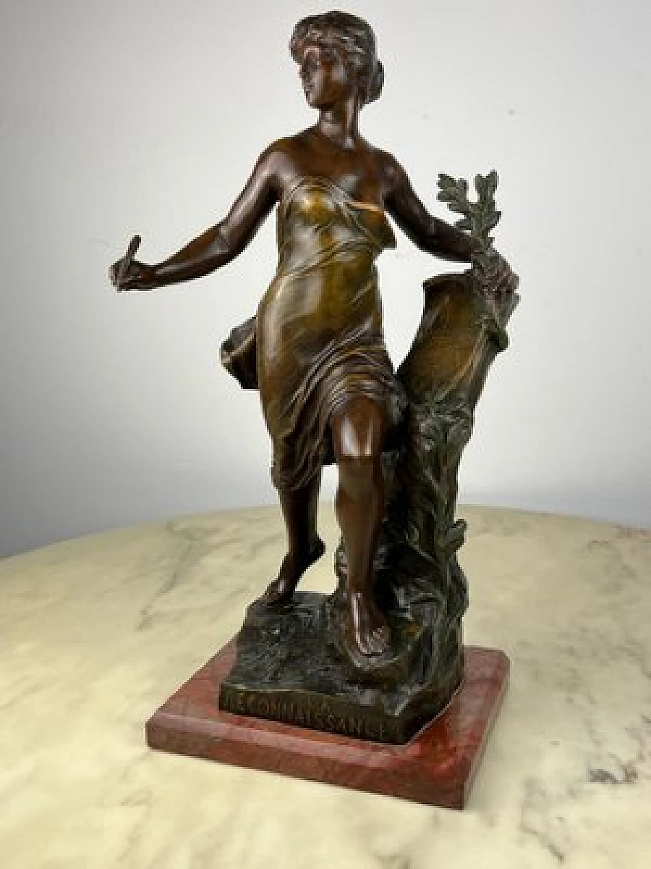 Eugene Marioton, La Reconnaissance, spelter sculpture, 1930s 9