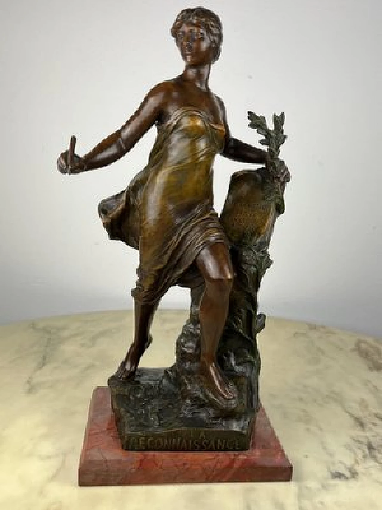 Eugene Marioton, La Reconnaissance, spelter sculpture, 1930s 11