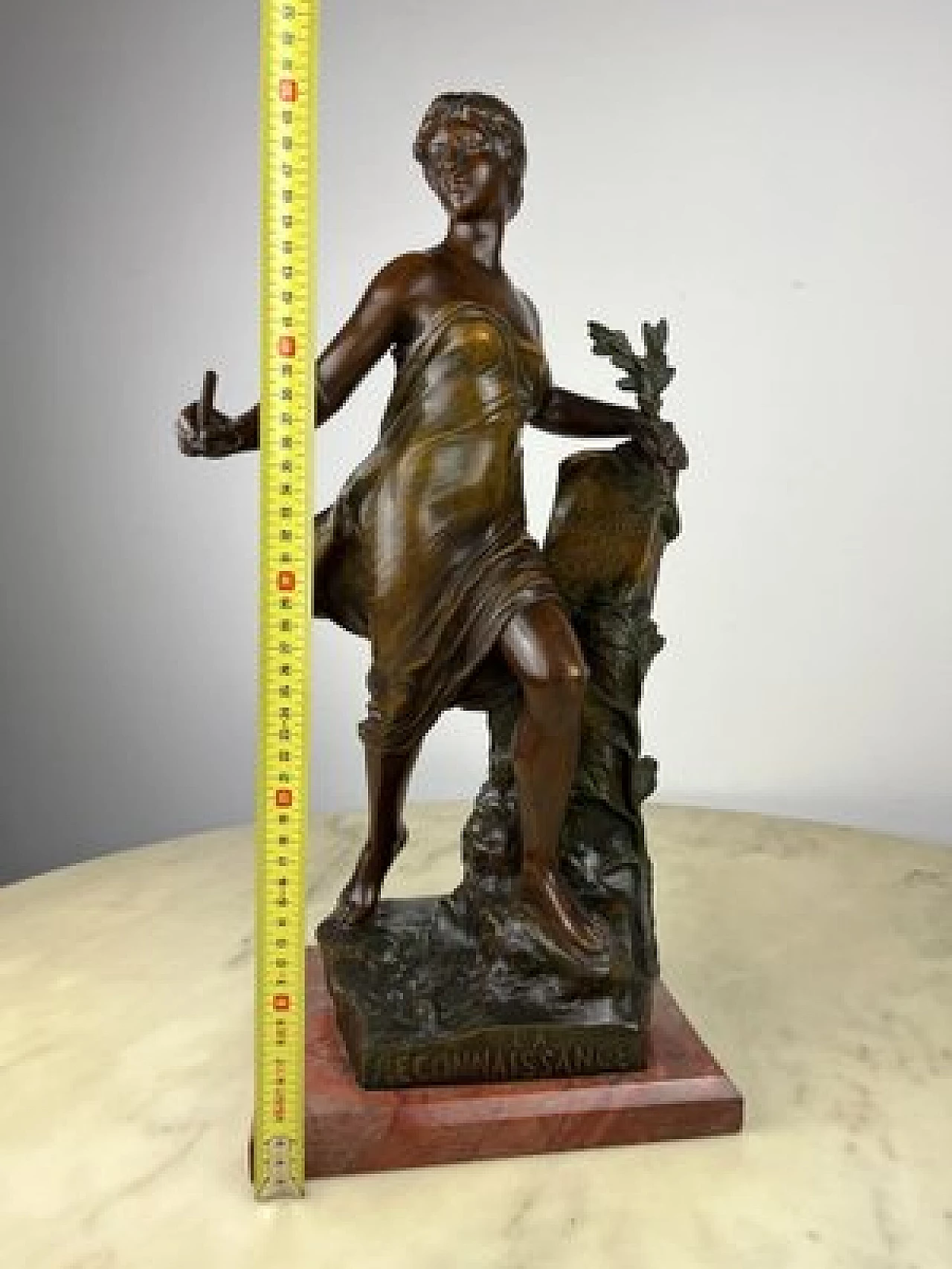 Eugene Marioton, La Reconnaissance, spelter sculpture, 1930s 12