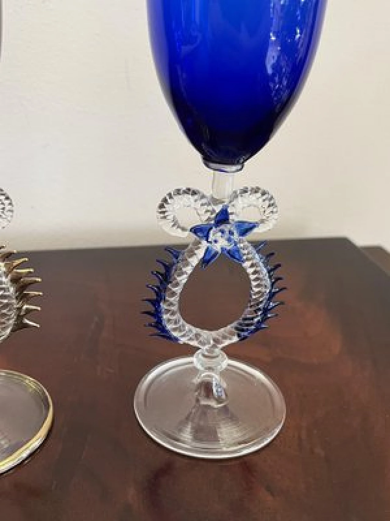 Pair of Murano glass flutes, 1980s 4