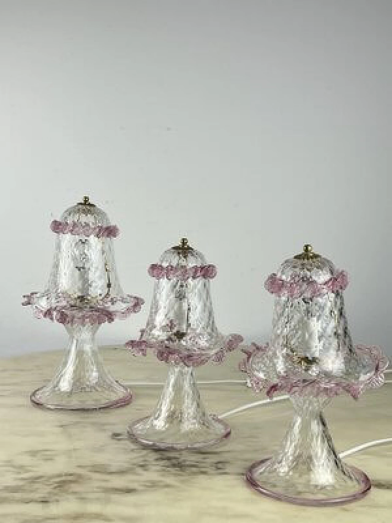 3 Murano glass table lamps, 1980s 1