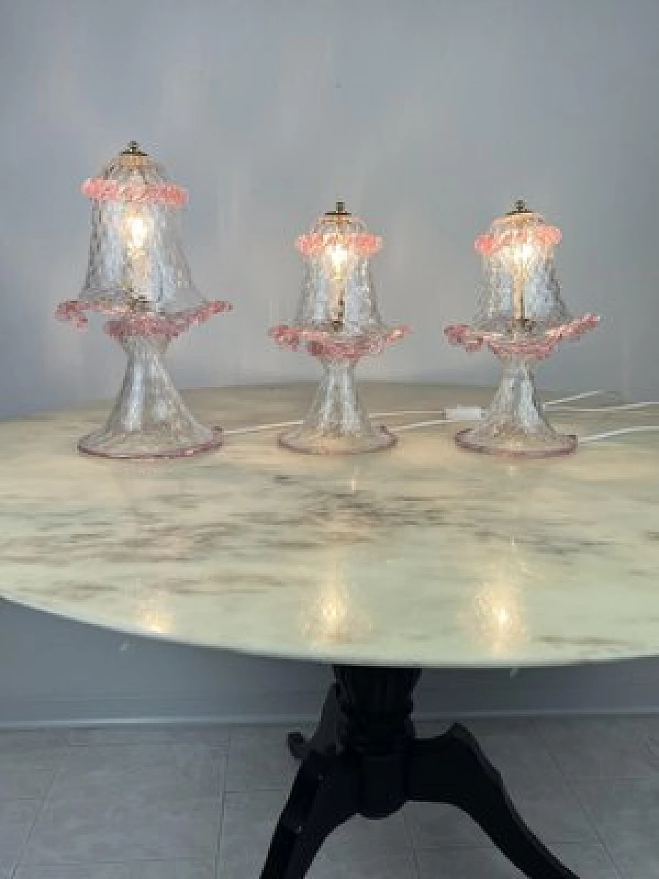 3 Murano glass table lamps, 1980s 2