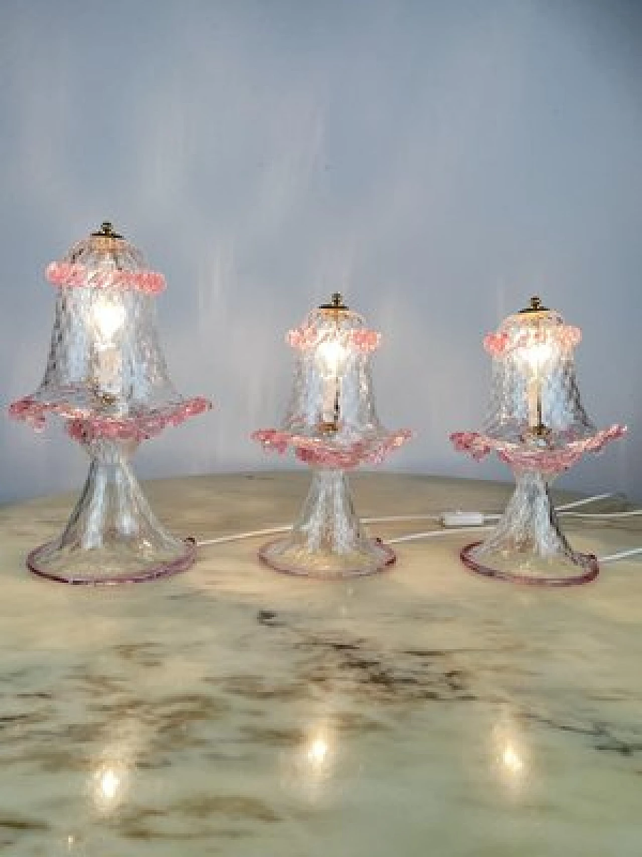 3 Murano glass table lamps, 1980s 9