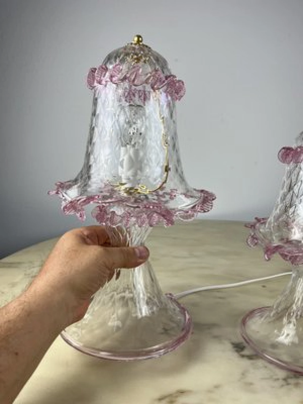 3 Murano glass table lamps, 1980s 11