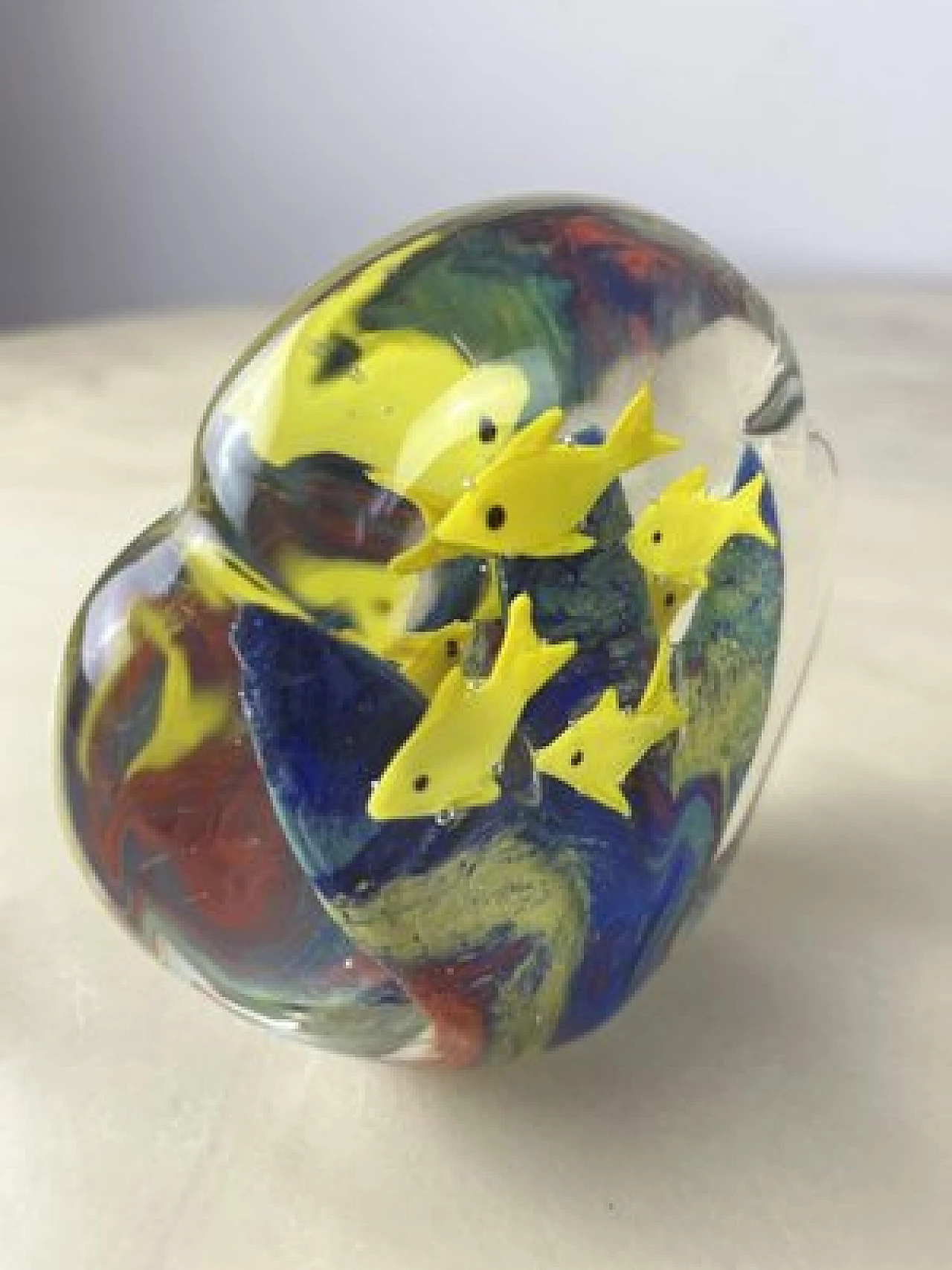 Coloured Murano glass paperweight, 1970s 3