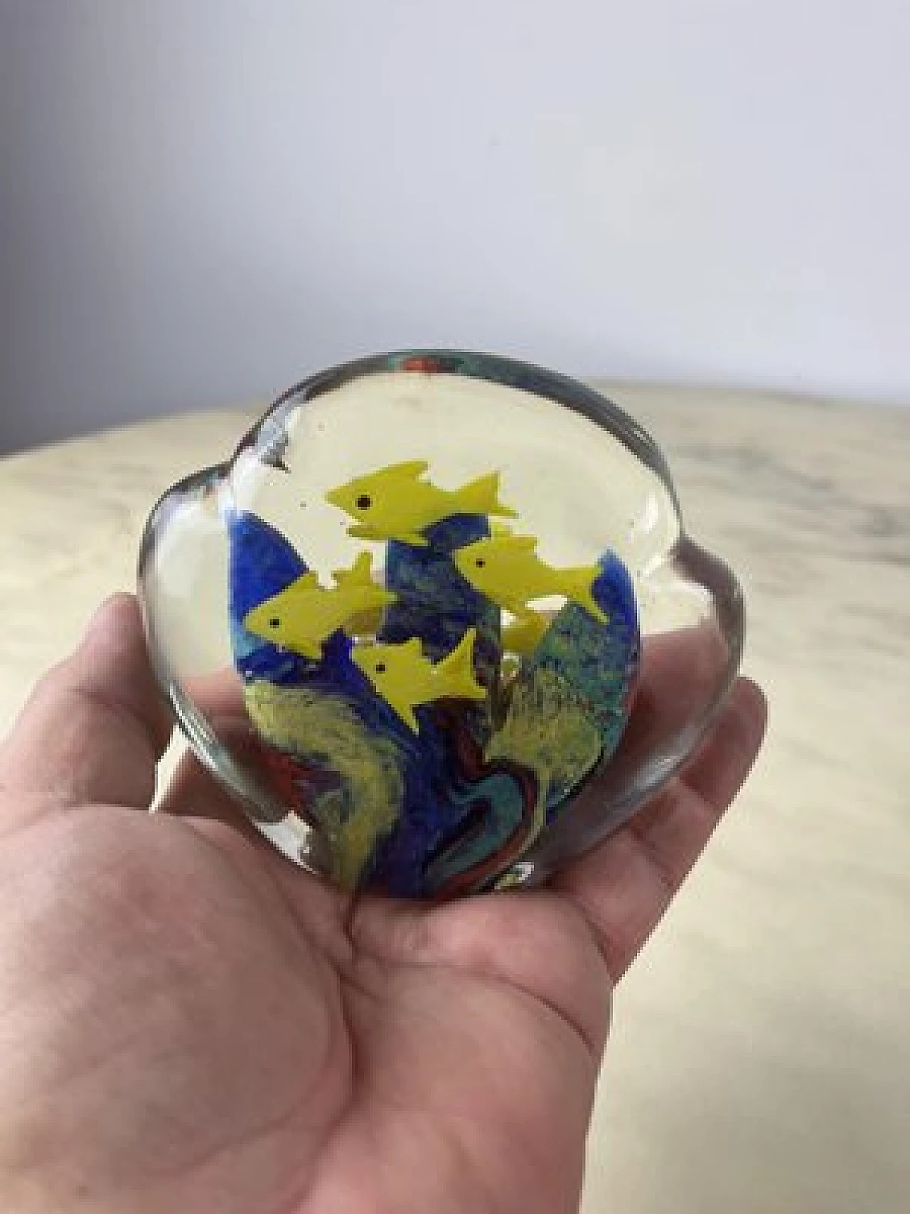 Coloured Murano glass paperweight, 1970s 5