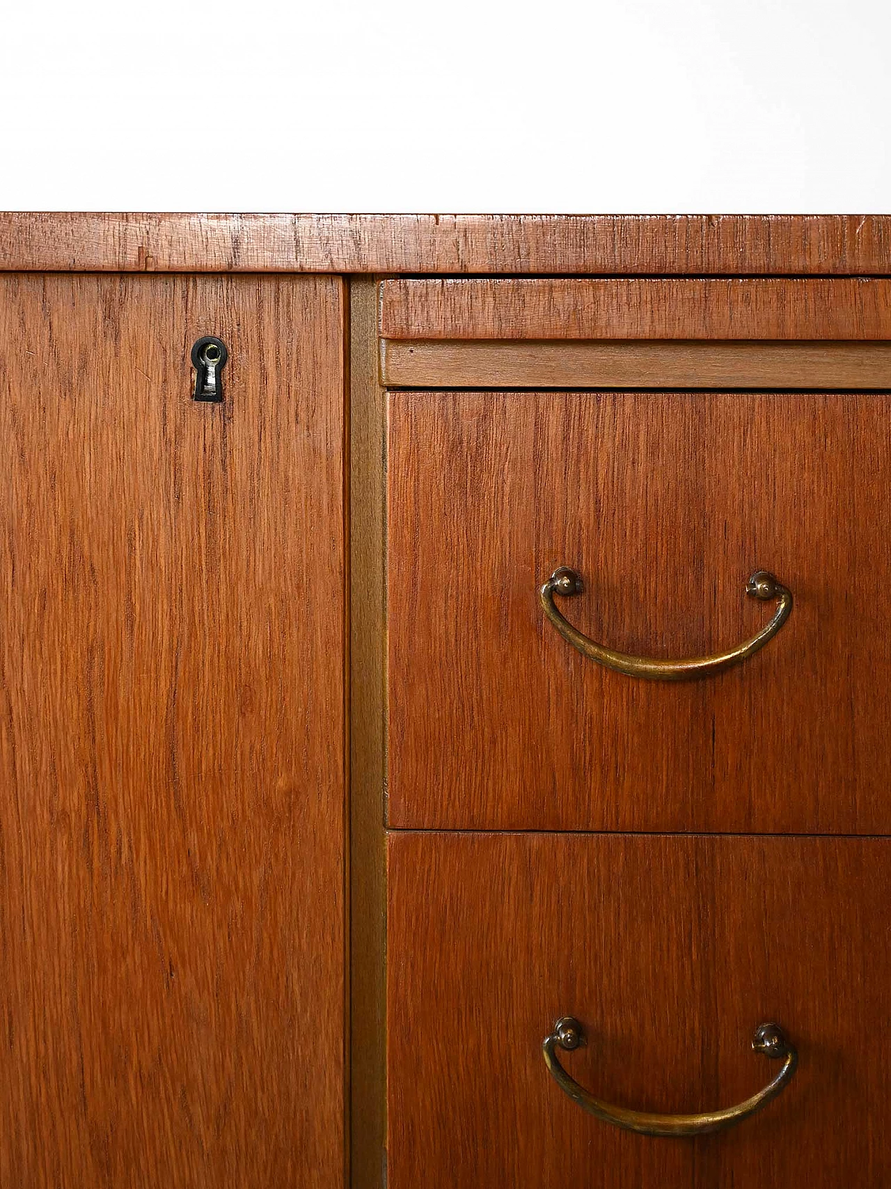 Scandinavian wood sideboard with central drawers, 1950s 10