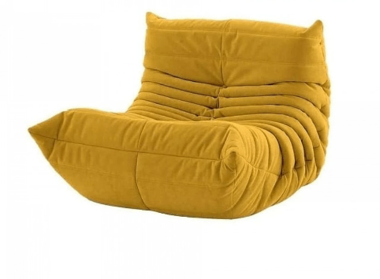 Togo Alcantara Curry armchair by Michel Ducaroy for Ligne Roset 2