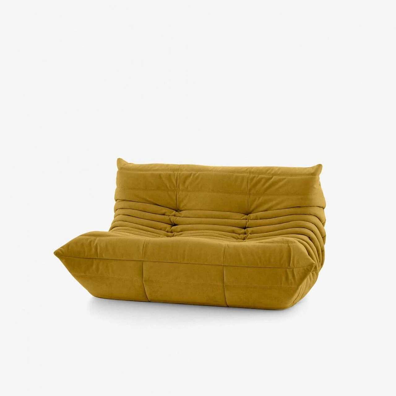 Togo Alcantara Curry two-seater sofa by Michel Ducaroy for Ligne Roset 1