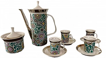 Porcelain coffee service with polychrome decoration, 1960s