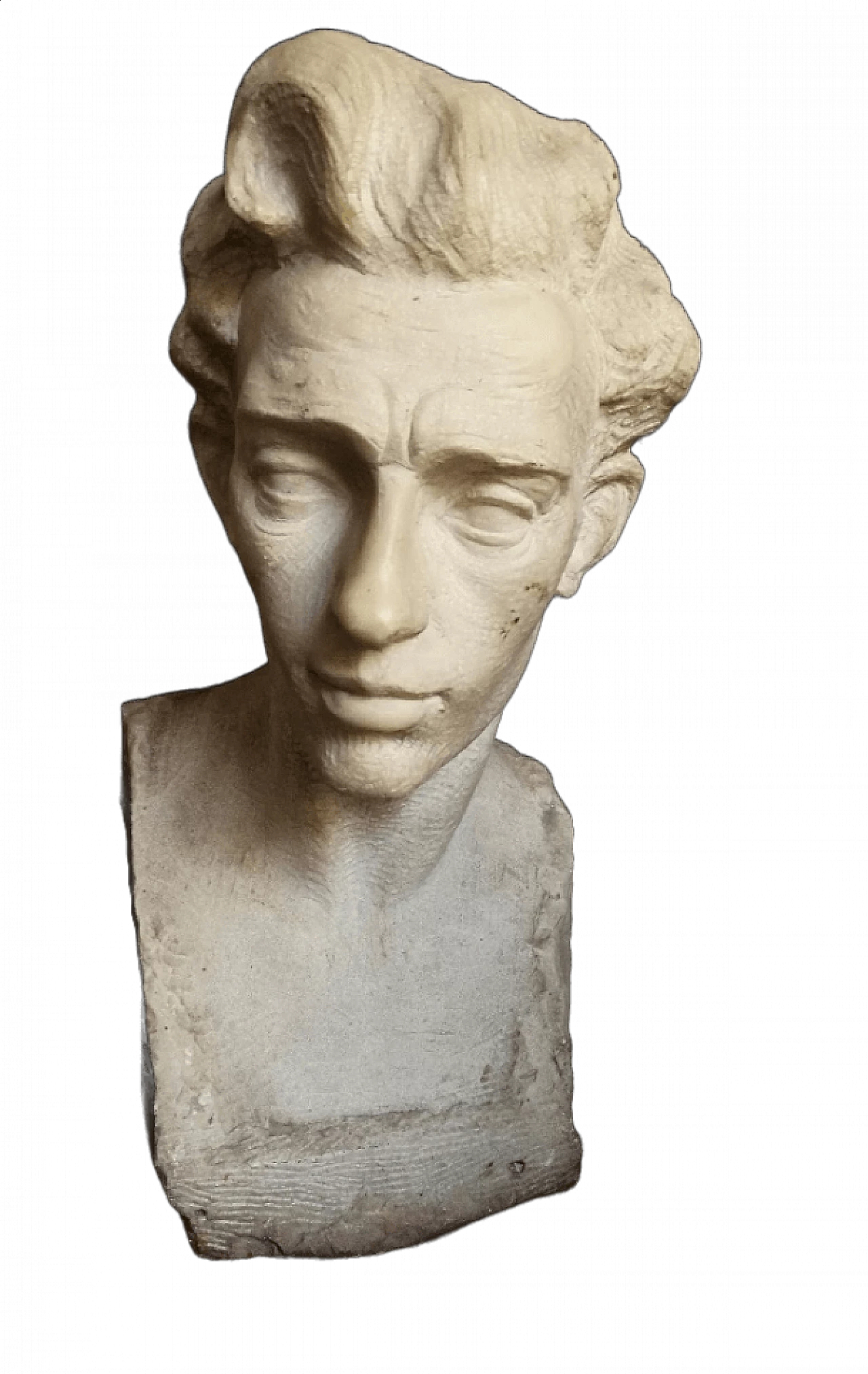 Alfredo Pina, male head, Carrara marble sculpture 8