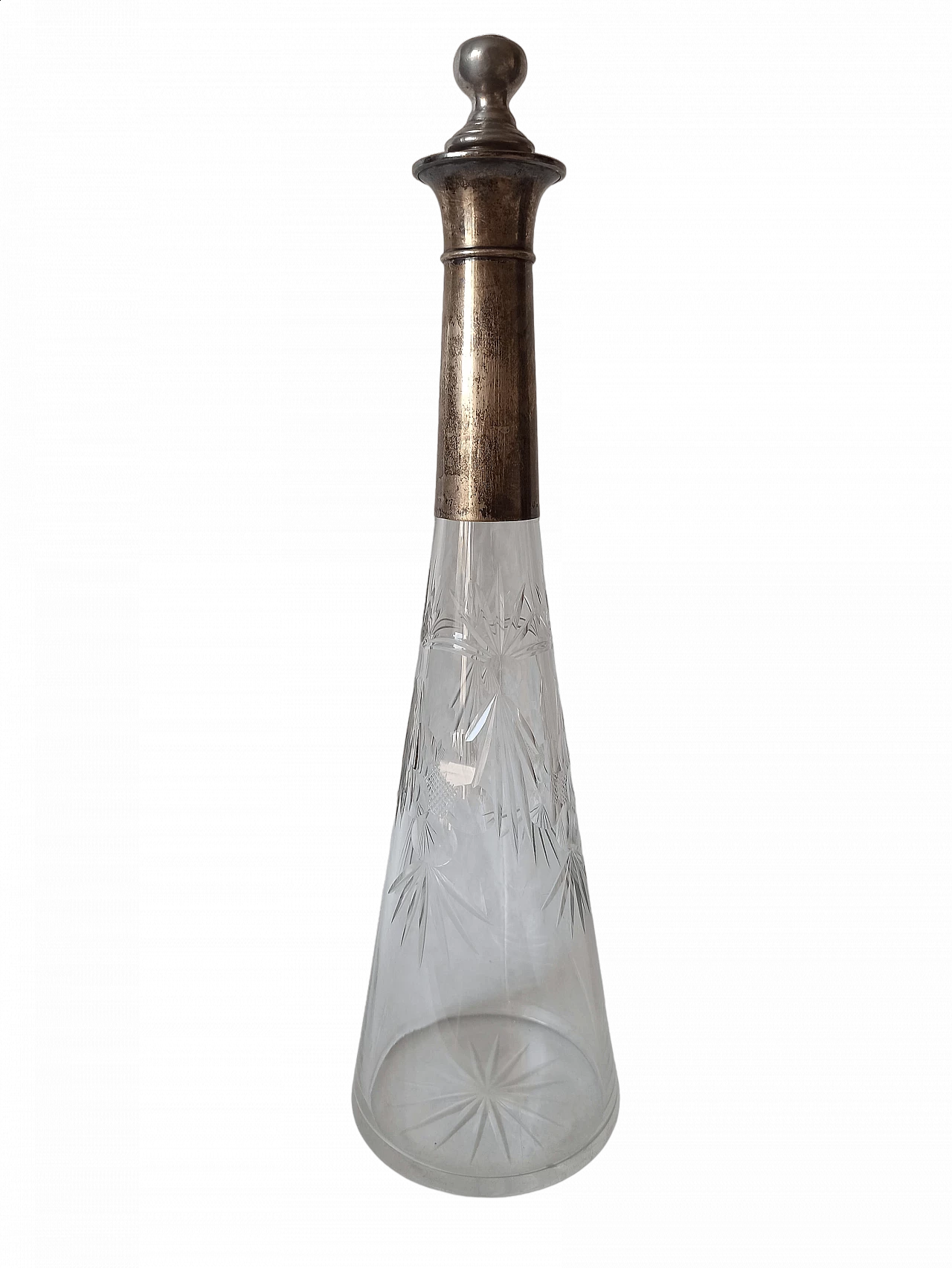 Baccarat crystal bottle with silver neck, 1970s 11