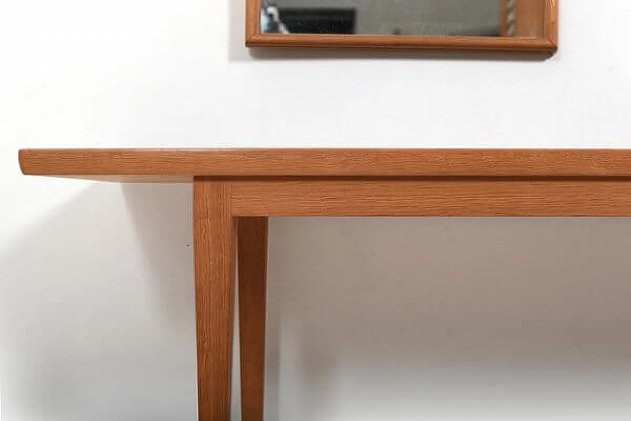 Entrance oak console table and mirror by Frits Henningsen, 1950s 6