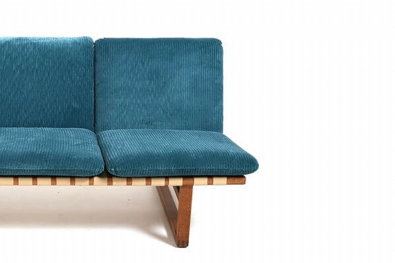 Sofa 211 in oak and velvet by Børge Mogensen for Fredericia, 1950s 6