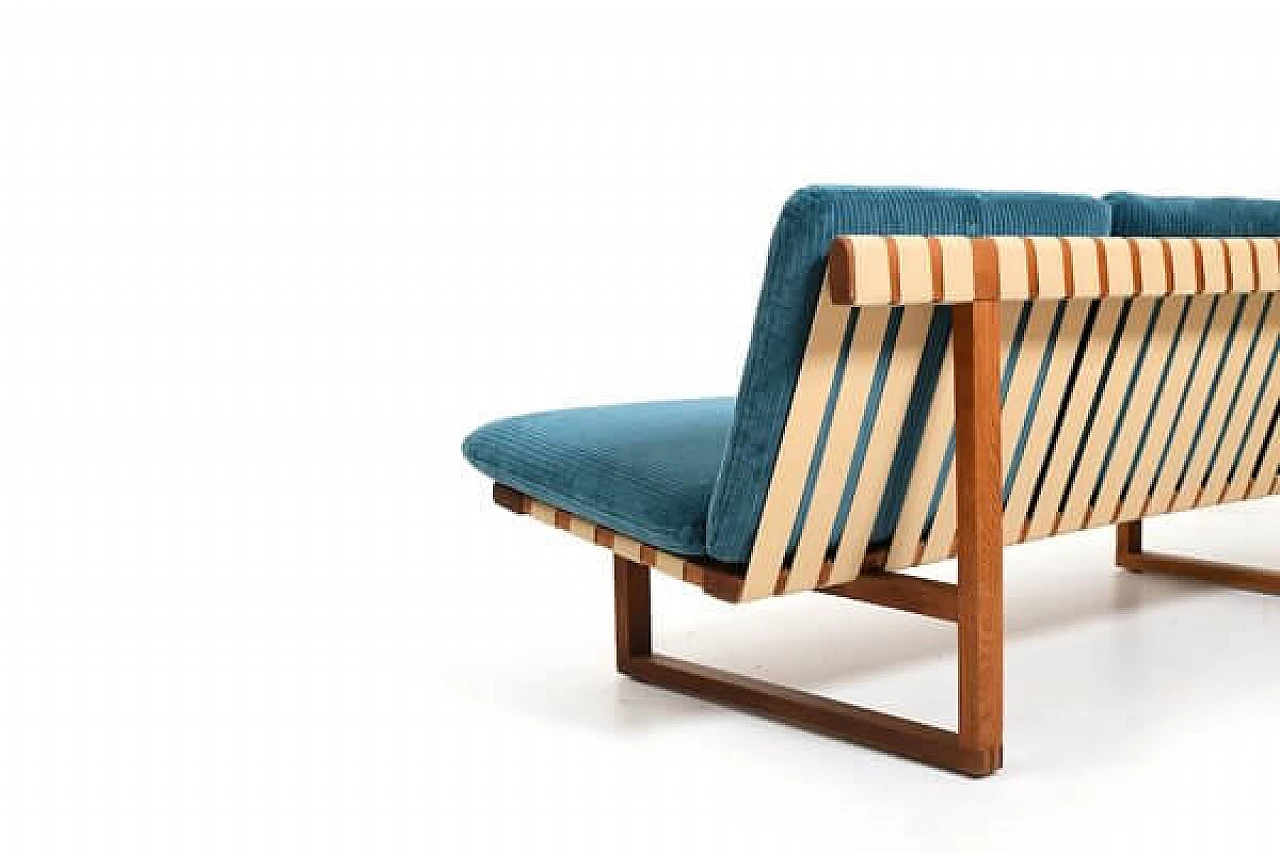 Sofa 211 in oak and velvet by Børge Mogensen for Fredericia, 1950s 7