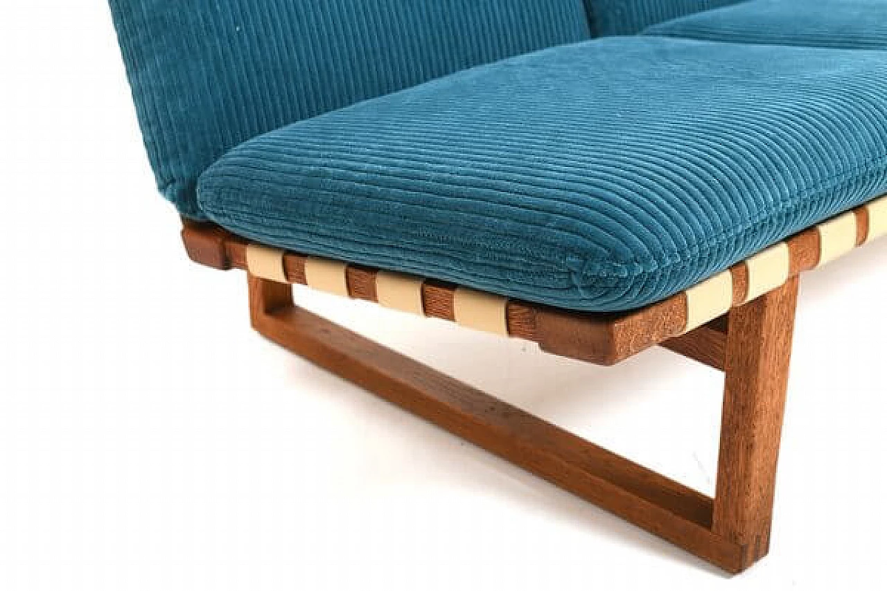 Sofa 211 in oak and velvet by Børge Mogensen for Fredericia, 1950s 11