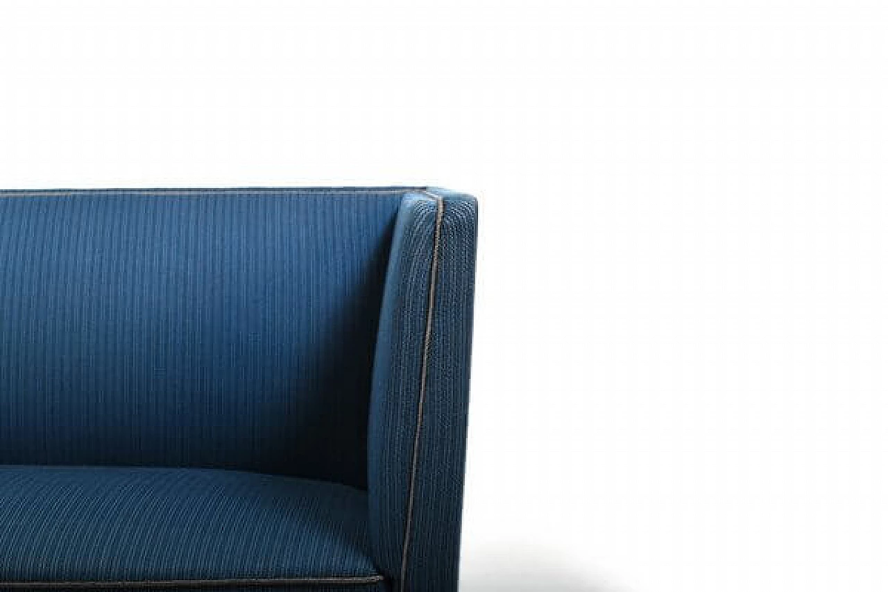 Blue fabric three-seater sofa by Frits Henningsen, 1930s 4