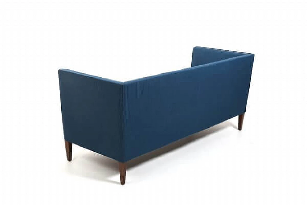 Blue fabric three-seater sofa by Frits Henningsen, 1930s 9