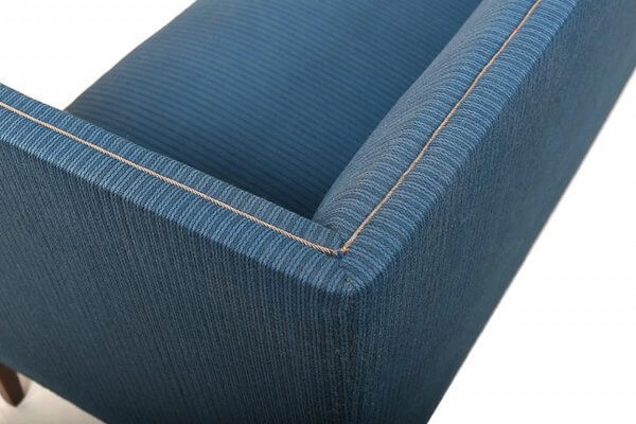 Blue fabric three-seater sofa by Frits Henningsen, 1930s 10