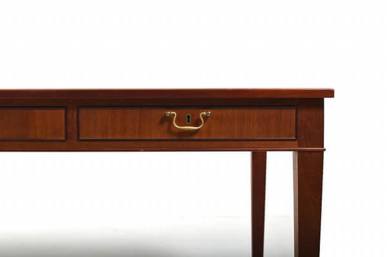 Fine wood desk with drawers and brass handles by Frits Henningsen, 1940s 4