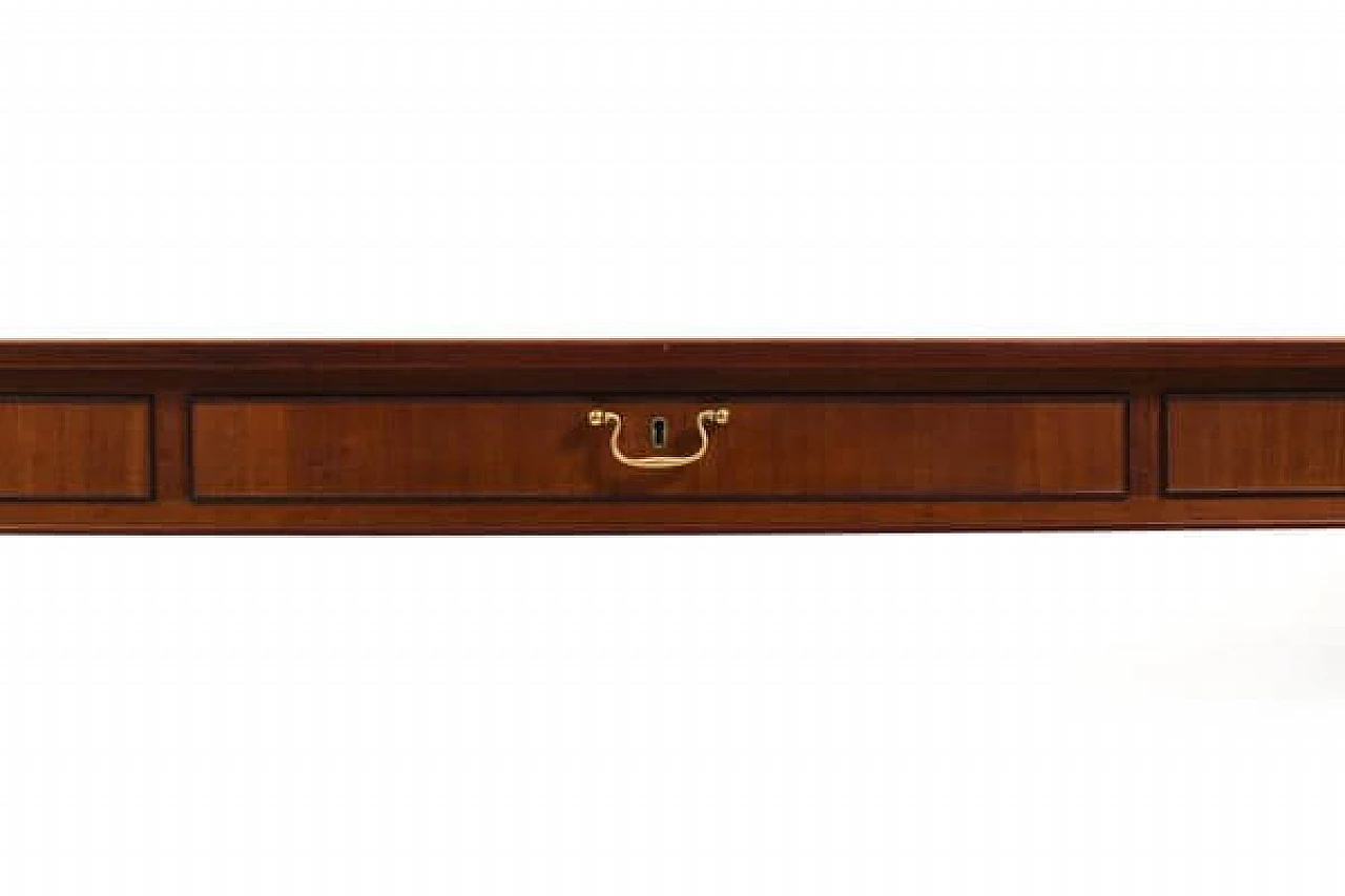 Fine wood desk with drawers and brass handles by Frits Henningsen, 1940s 7