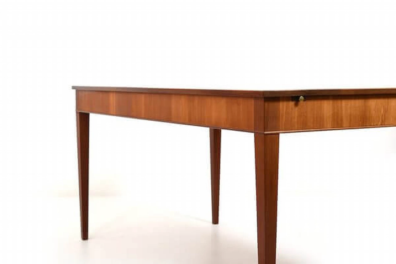 Fine wood desk with drawers and brass handles by Frits Henningsen, 1940s 14